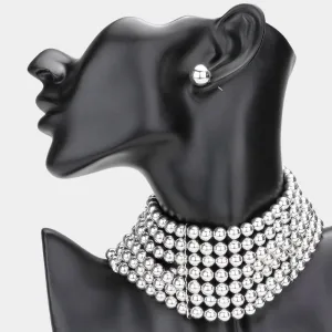 Multi-Layered Choker Necklace Set
