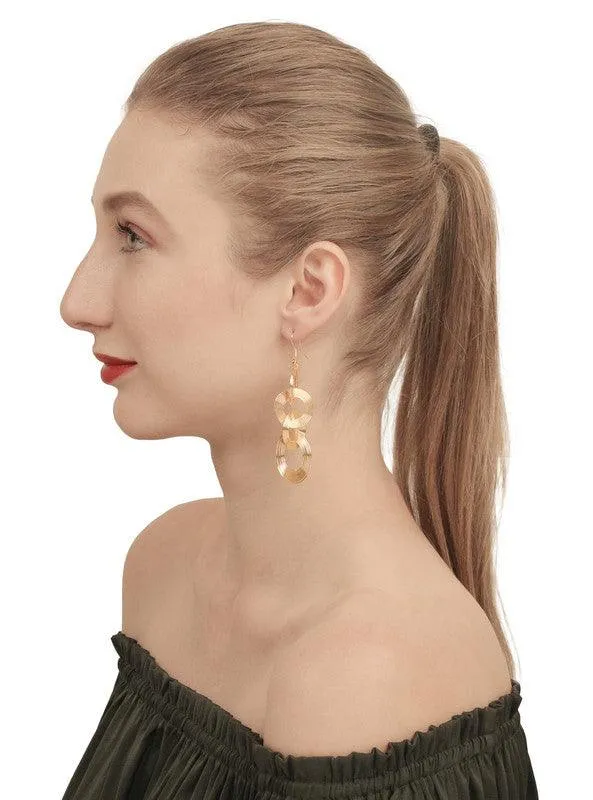 Multi Layered Ring Circle Hanging Earrings