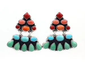 Multi Stone Drop Earrings