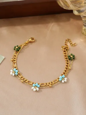multi strand beaded flower bracelets JLTB0757