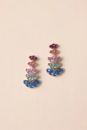 Mystic Horizon Gold & Multi Drop Earrings