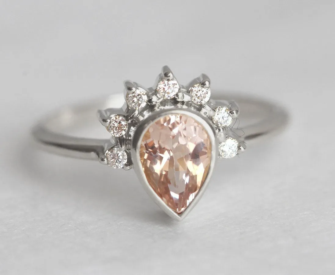 Natasha Pear Morganite Ring