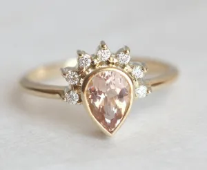 Natasha Pear Morganite Ring