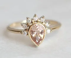 Natasha Pear Morganite Ring