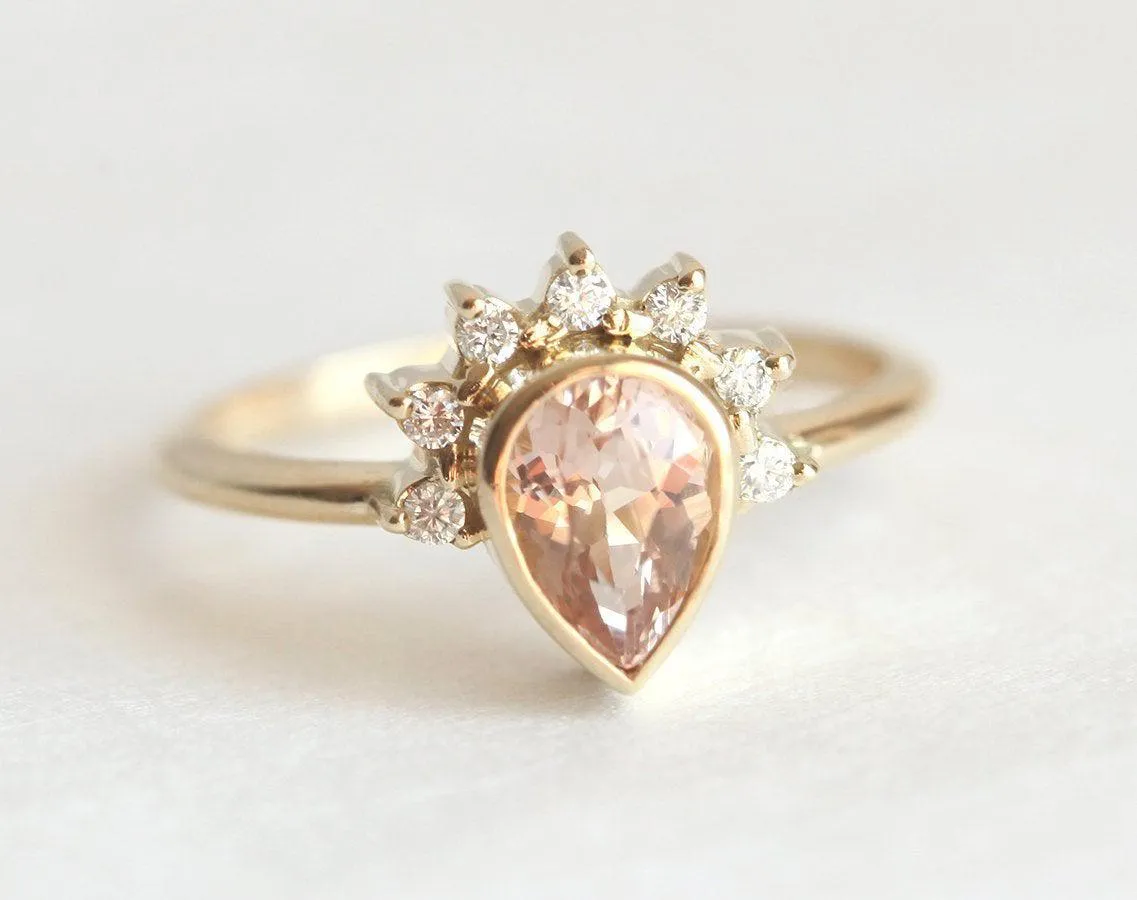 Natasha Pear Morganite Ring