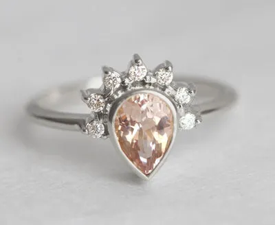 Natasha Pear Morganite Ring