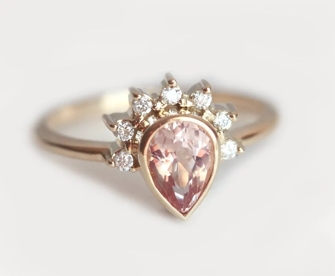 Natasha Pear Morganite Ring