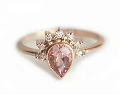 Natasha Pear Morganite Ring