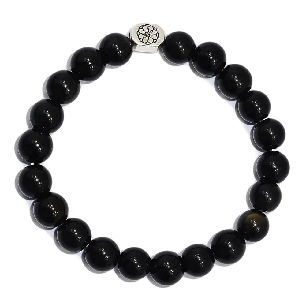 Natural  Black Onyx 925 Solid Sterling Silver Bracelets