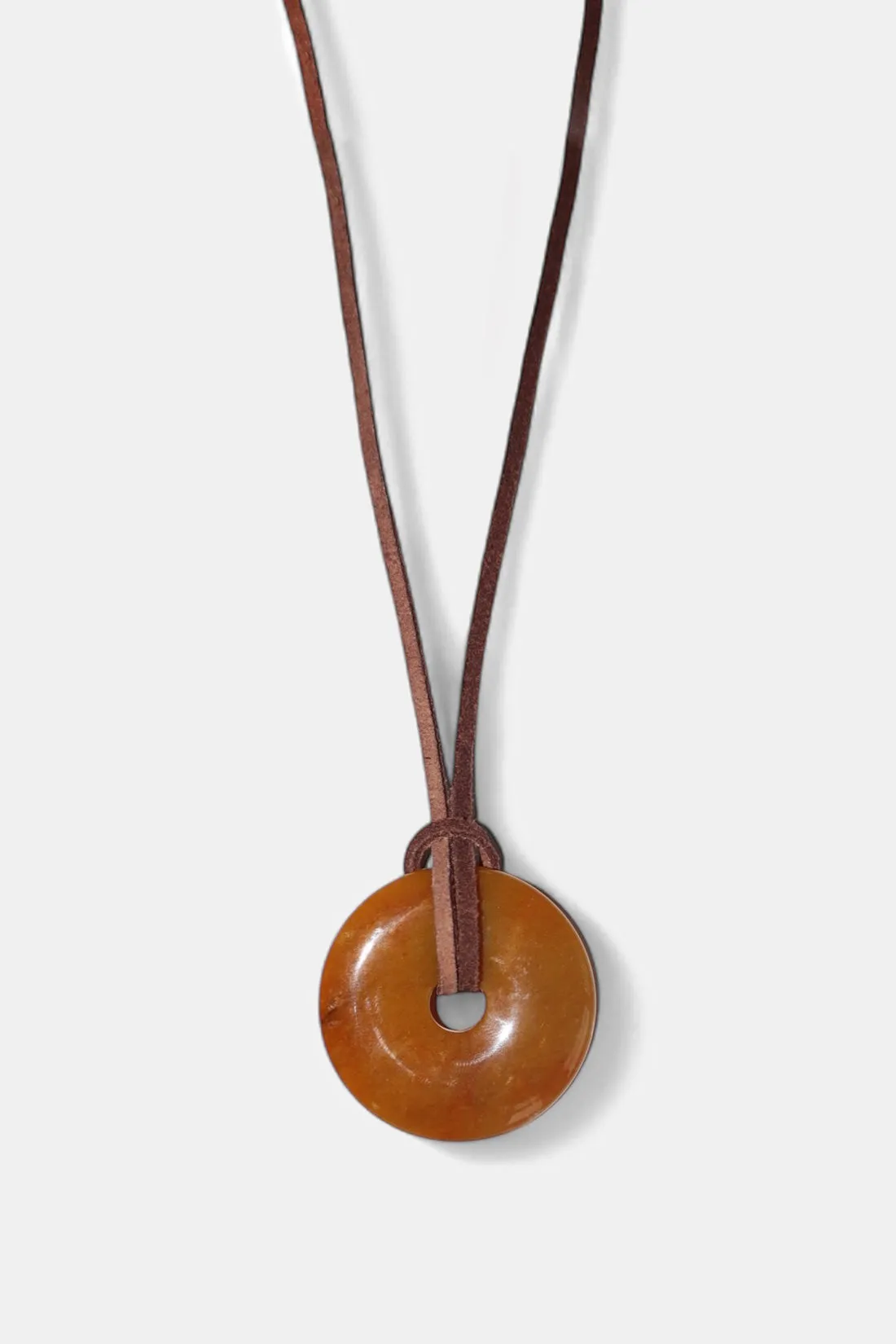 Natural Yellow Jade Medallion Necklace