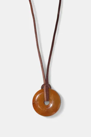 Natural Yellow Jade Medallion Necklace