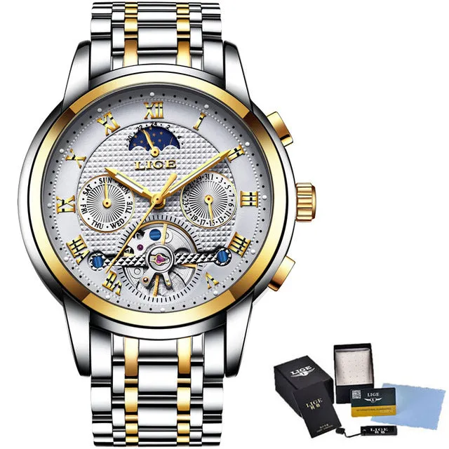 New 2018 LIGE Brand Watch Men Top Luxury