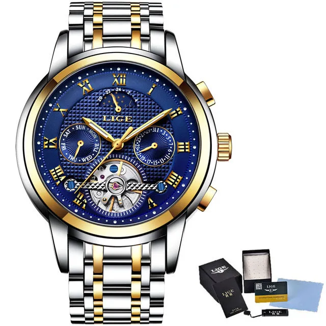 New 2018 LIGE Brand Watch Men Top Luxury