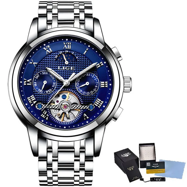 New 2018 LIGE Brand Watch Men Top Luxury