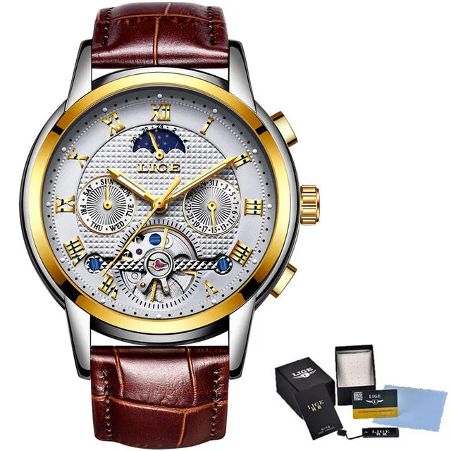 New 2018 LIGE Brand Watch Men Top Luxury