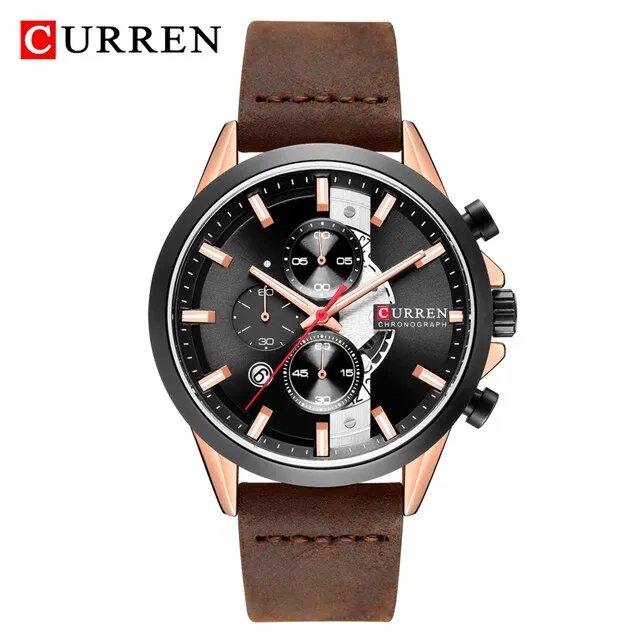 New CURREN Luxury Brand Mens Watches Military Leather Sport Watch Men Army Watch Man Quartz Clock Chronograph Relogio Masculino