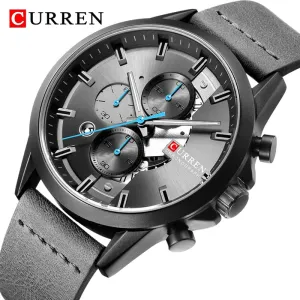 New CURREN Luxury Brand Mens Watches Military Leather Sport Watch Men Army Watch Man Quartz Clock Chronograph Relogio Masculino