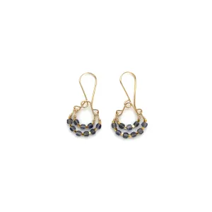 NEW! Iolite and Gold Vermeil Beads on Gold Fill Earring by Debbie Fisher