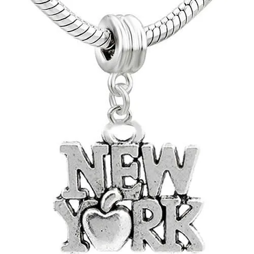 New York Bead Charm Spacer for Snake Chain Charm Bracelet