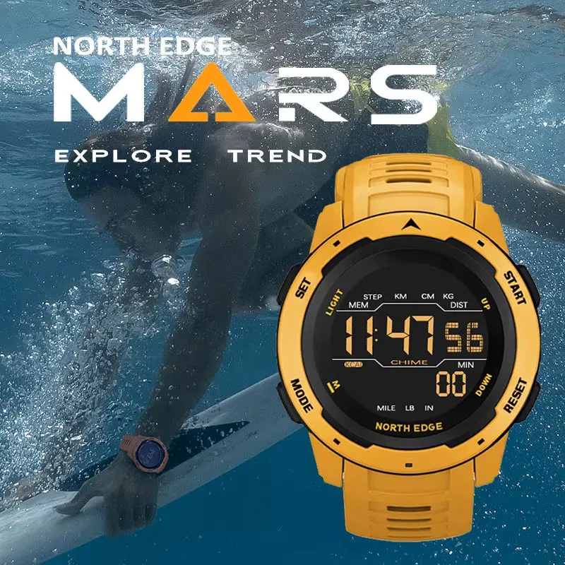 North Edge MARS Men's Military Sports Watch｜Pedometer, Alarm, Stopwatch Features