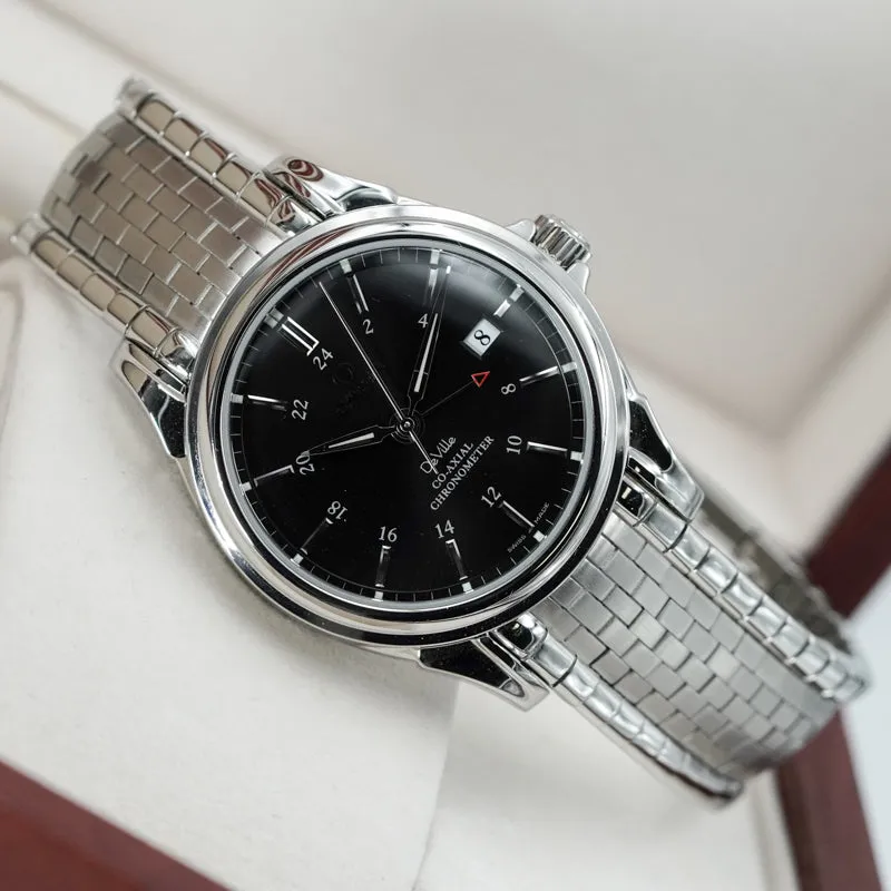 Omega De Ville GMT 4533.51.00 Black Dial Stainless Steel 38.7mm B&P