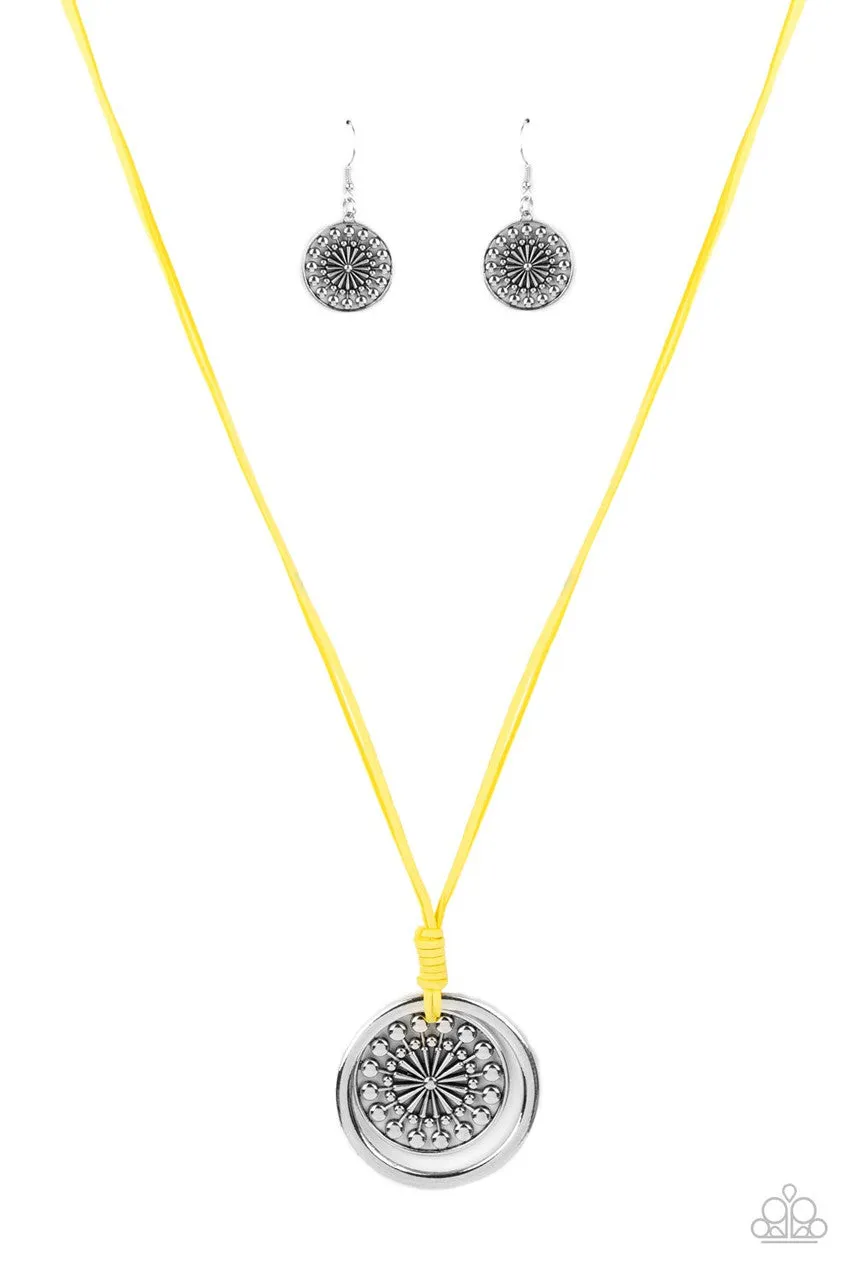 One MANDALA Show Yellow Paparazzi Necklace