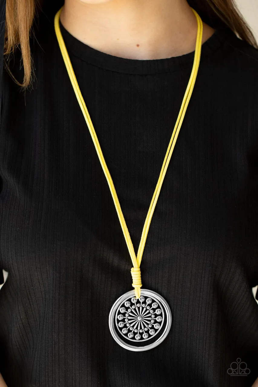 One MANDALA Show Yellow Paparazzi Necklace