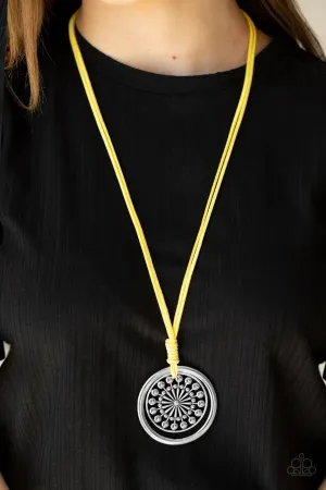 One MANDALA Show Yellow Paparazzi Necklace