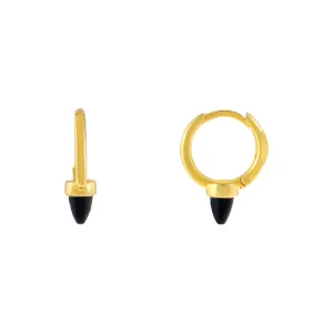 Onyx Spike Huggie Earring