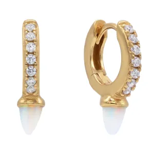 Opal Spike Huggie Earring