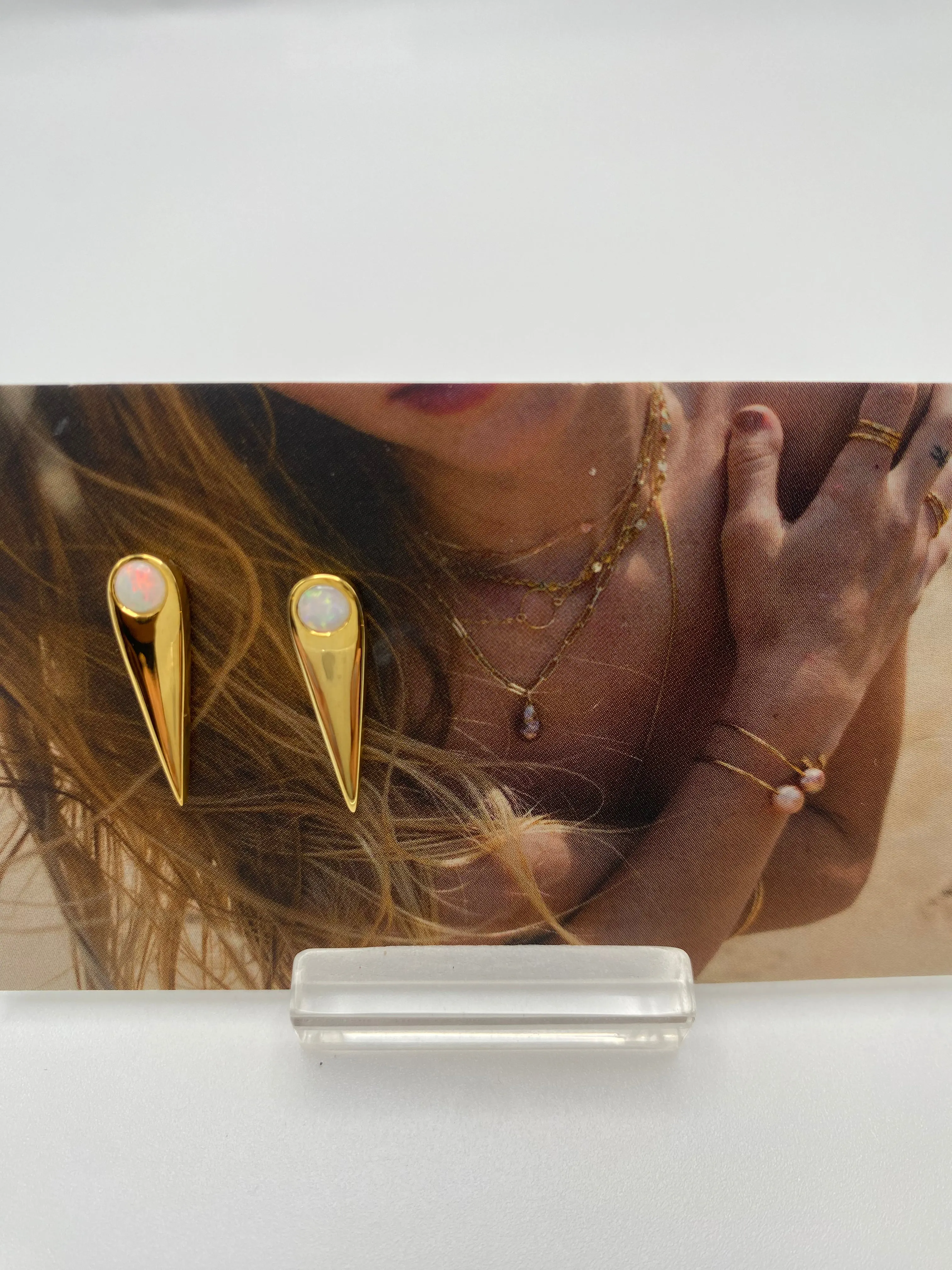 Opal spike studs