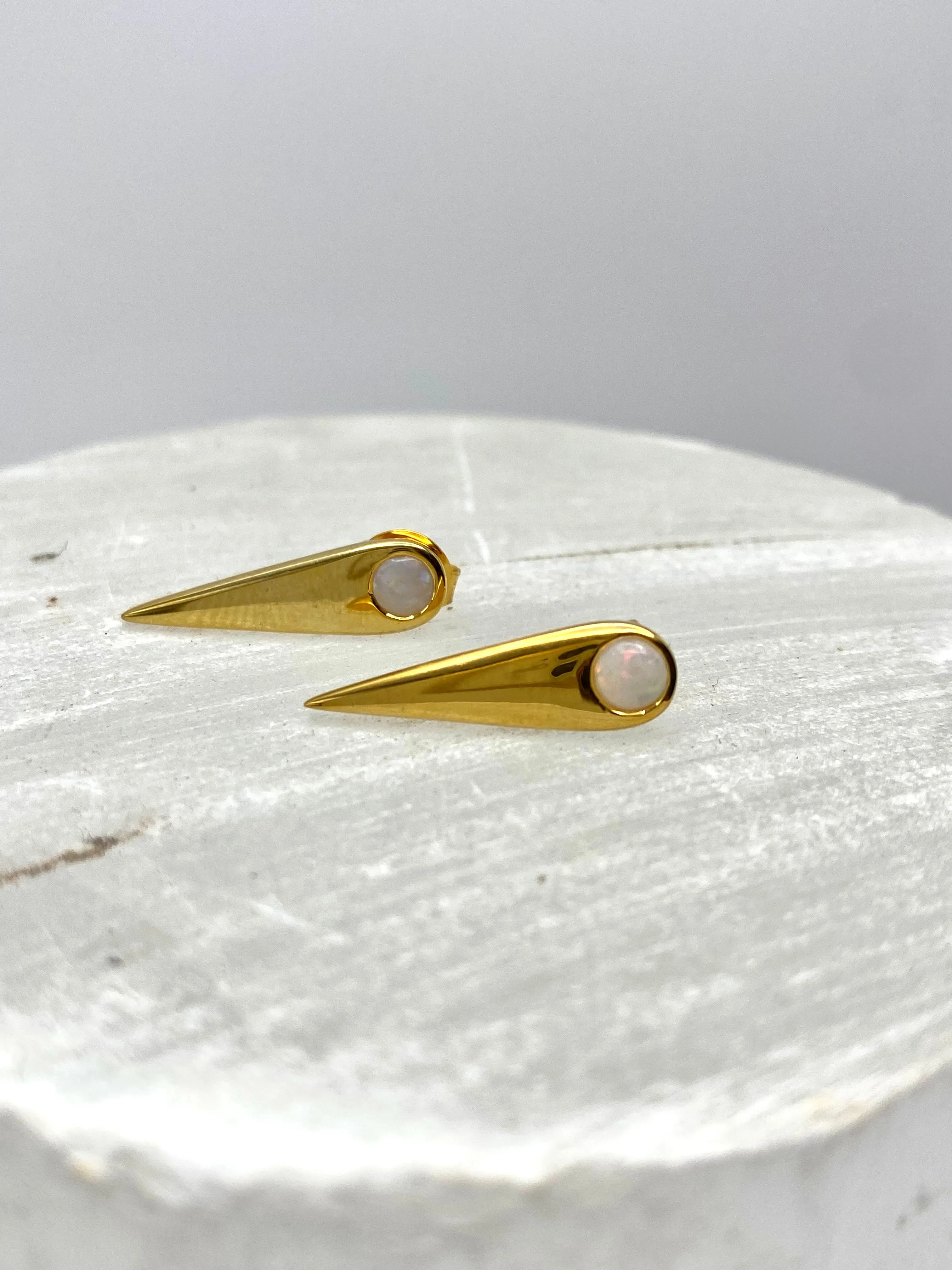 Opal spike studs