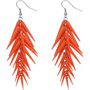 Orange Spike Cascade Dangle Earrings