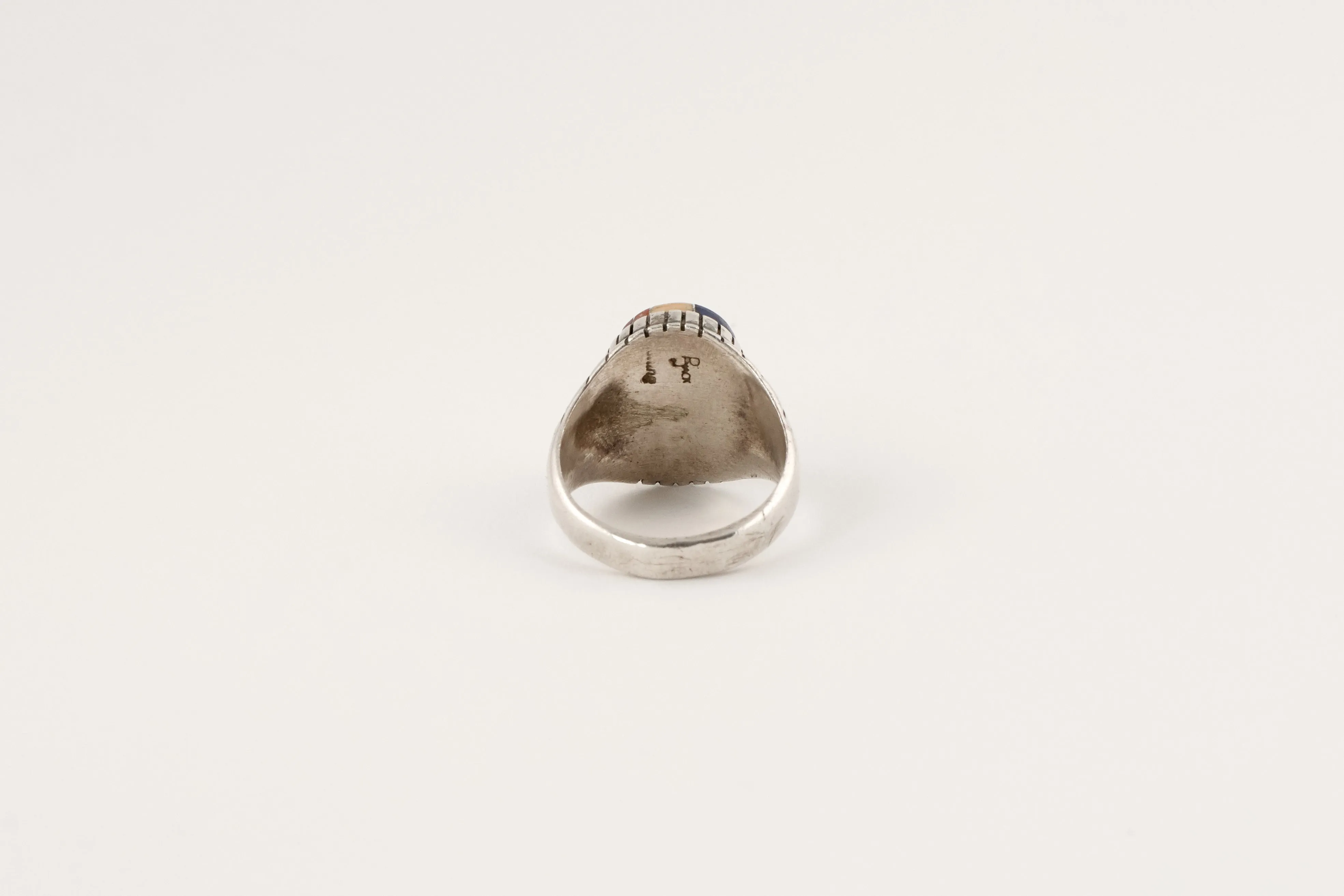 Oval Navajo Multi Stone Inlay Ring