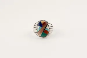 Oval Navajo Multi Stone Inlay Ring