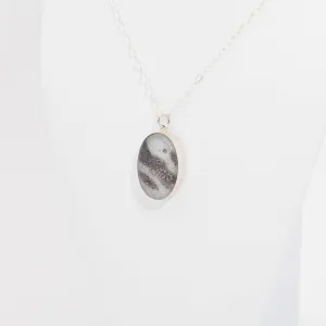 Oval Resin Pendant Memorial Necklace | Cremation Jewelry | Carrera