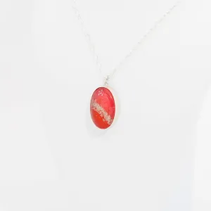 Oval Resin Pendant Memorial Necklace | Cremation Jewelry | Sunset