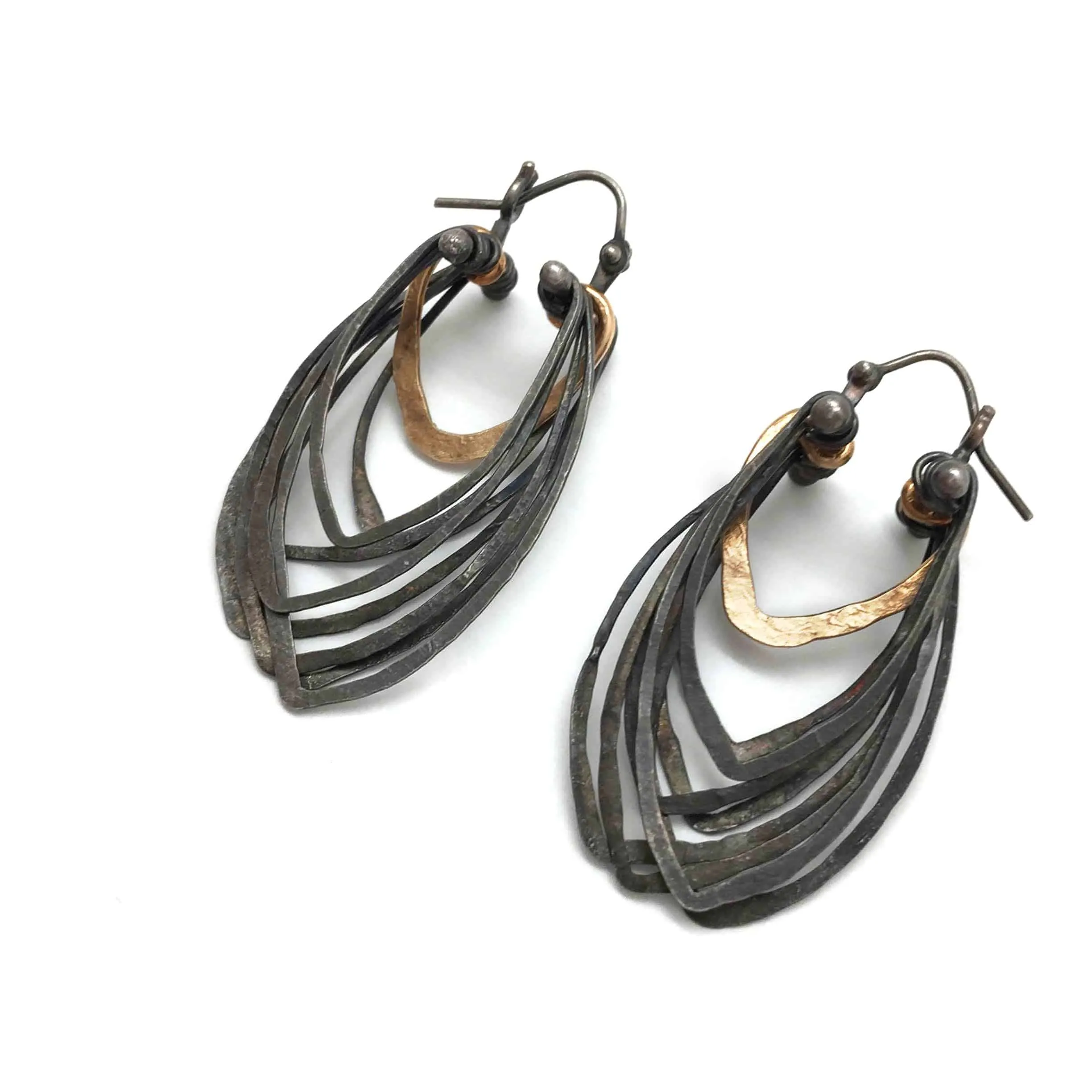 Oxidized Cicada Hoops - Short