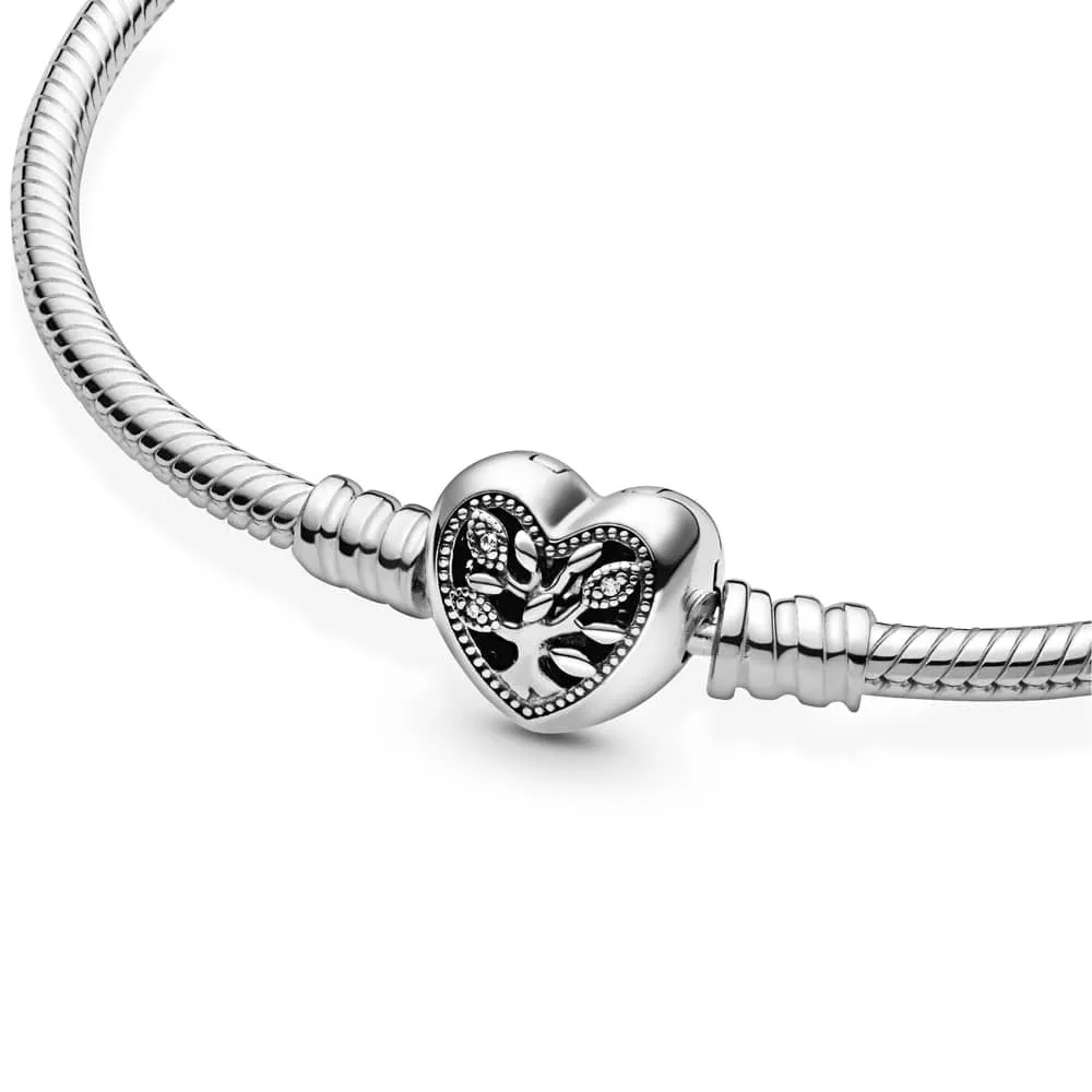 Pandora Family Tree Heart Clasp Moments Charm Bracelet