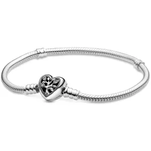 Pandora Family Tree Heart Clasp Moments Charm Bracelet