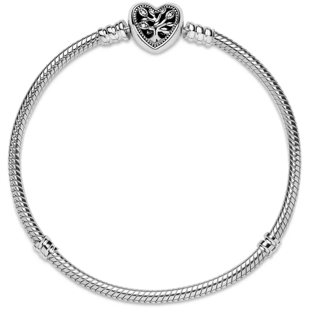 Pandora Family Tree Heart Clasp Moments Charm Bracelet
