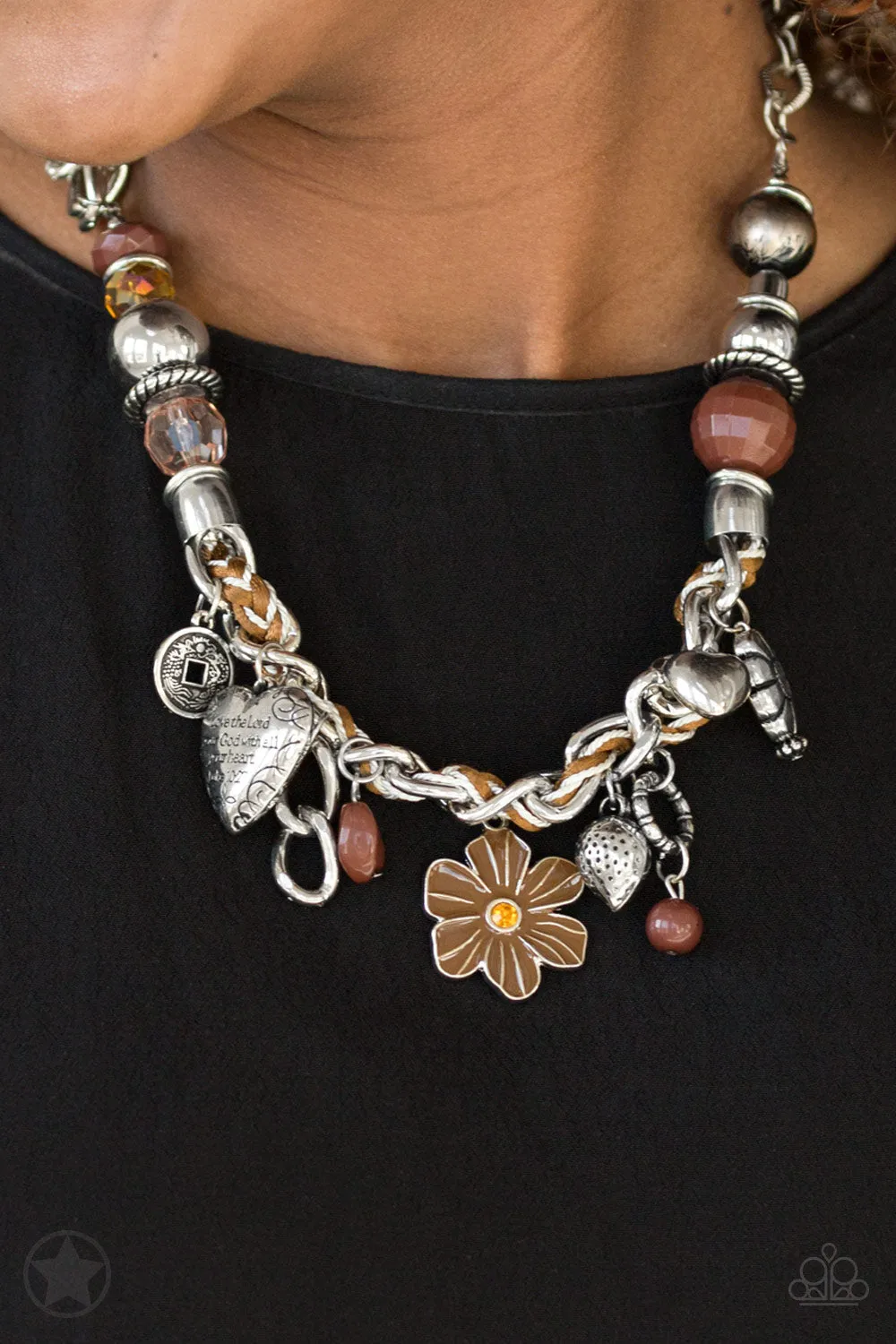 Paparazzi - Charmed I am Sure - Brown Necklace