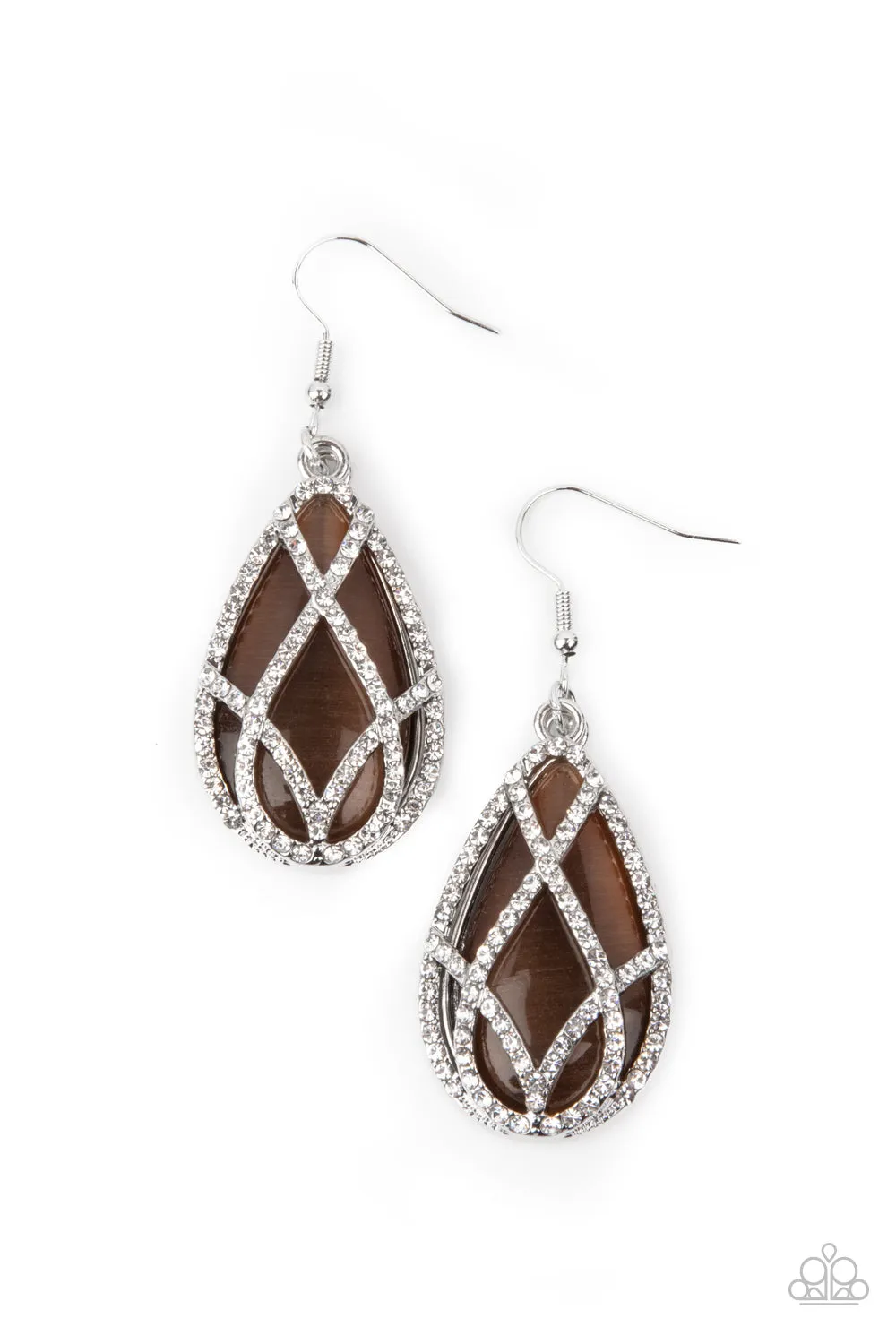 Paparazzi Crawling With Couture - Pink/Brown Earrings