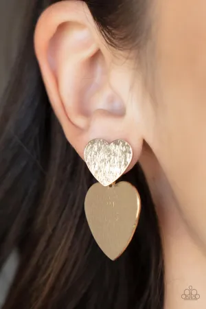 Paparazzi - Heart-Racing Refinement - Gold Earrings
