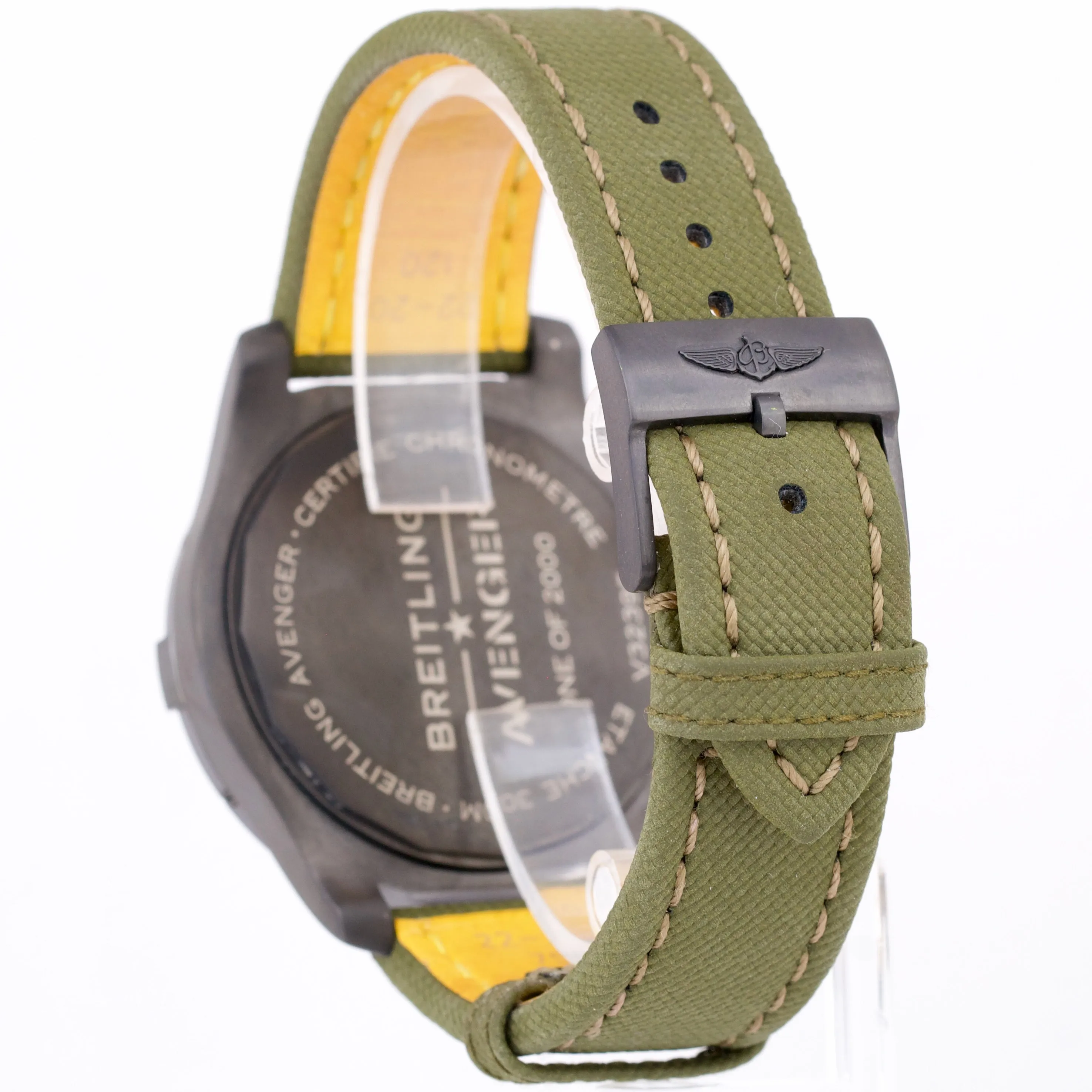 PAPERS Breitling Avenger GMT Night Mission 45 TITANIUM 45mm GREEN V32395 B P