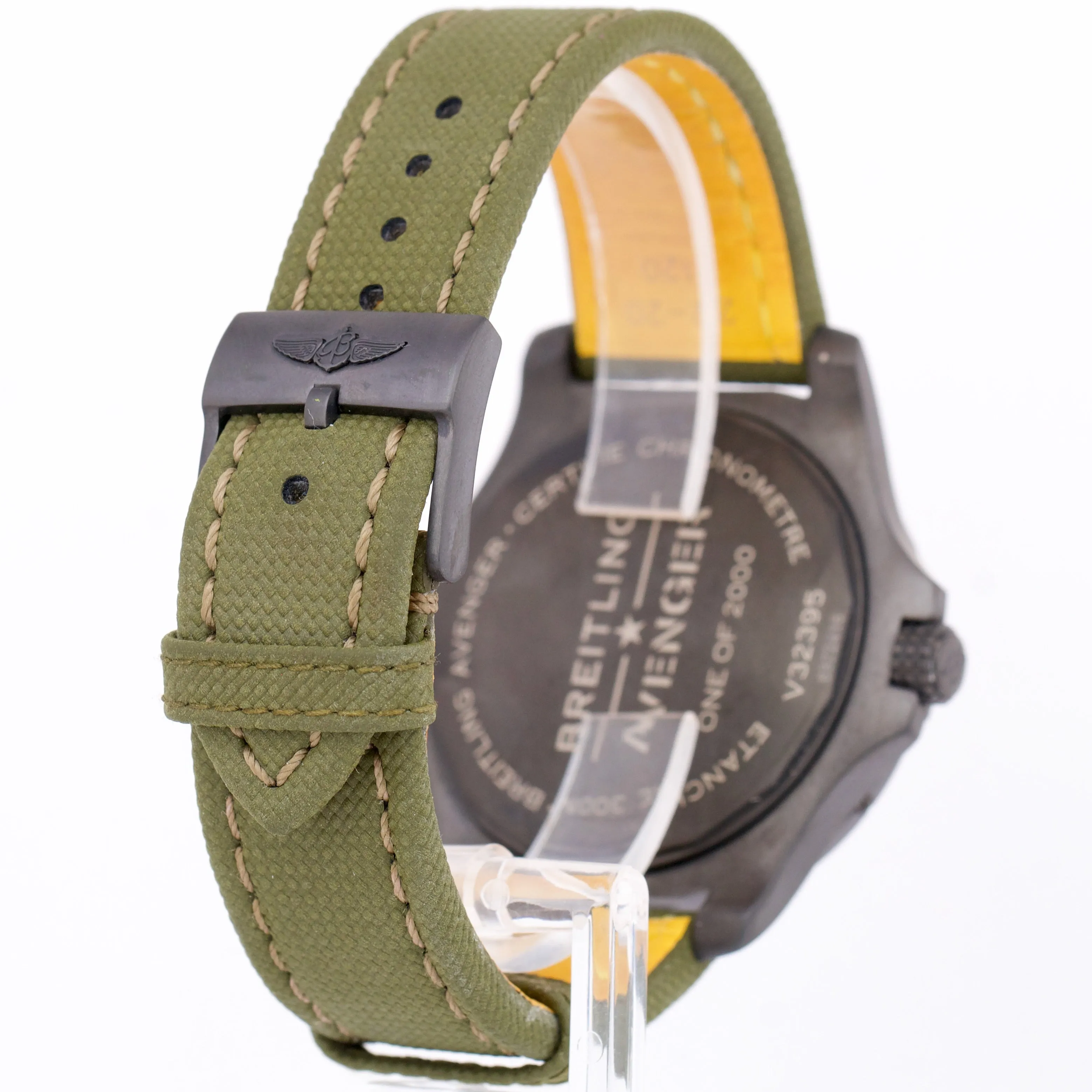 PAPERS Breitling Avenger GMT Night Mission 45 TITANIUM 45mm GREEN V32395 B P