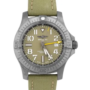 PAPERS Breitling Avenger GMT Night Mission 45 TITANIUM 45mm GREEN V32395 B P