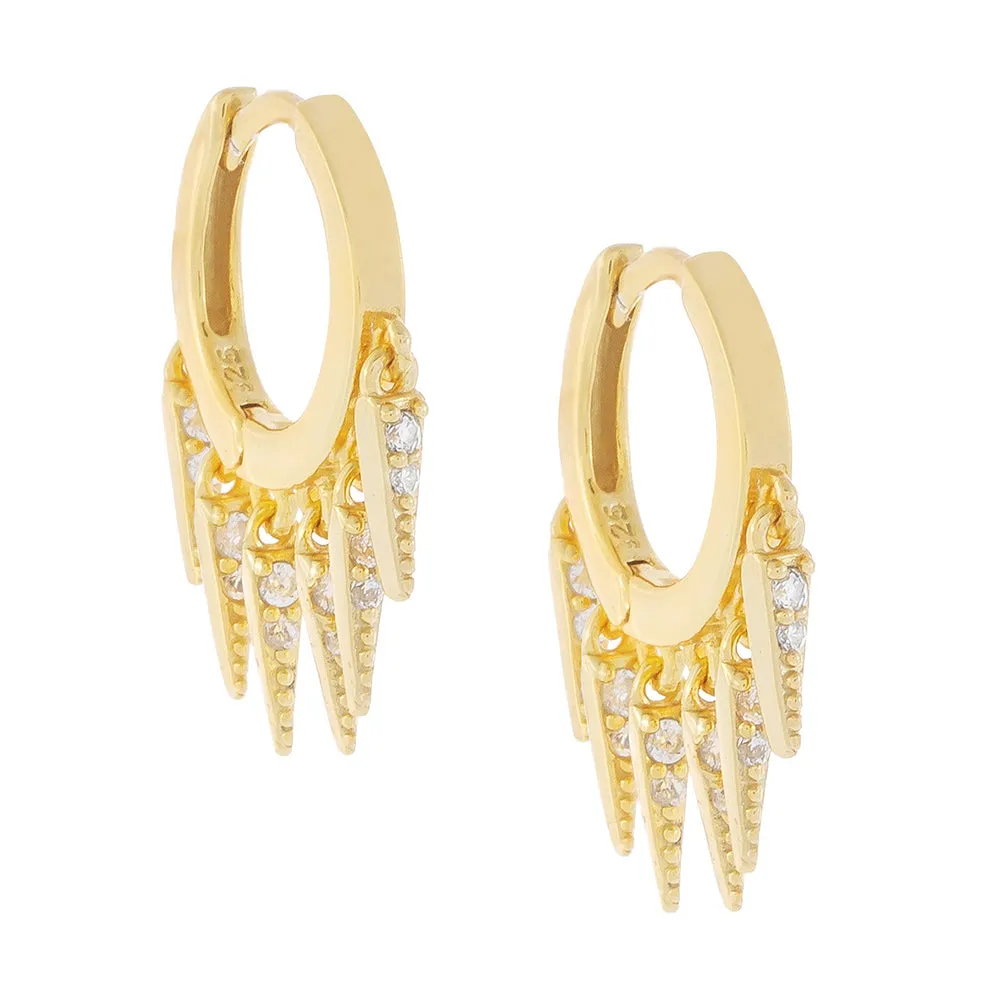 Pavé Dangling Spike Huggie Earring