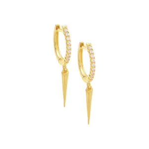 Pavé Dangling Spike Huggie Earring