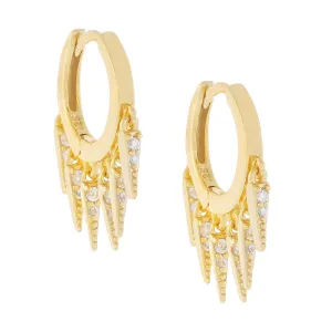 Pavé Dangling Spike Huggie Earring